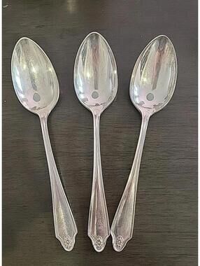 Oneida Community Plate Silverplate 3 Large Serving Spoons 8.25" - 1921
